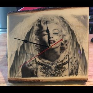 Marilyn Monroe wood clock